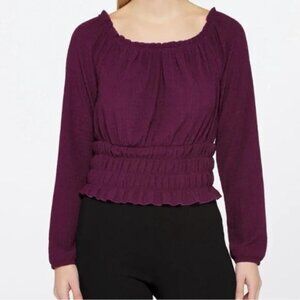 The General Good Stitch Fix Womens Size XL Smocked Long Sleeve Blouse Purple 316